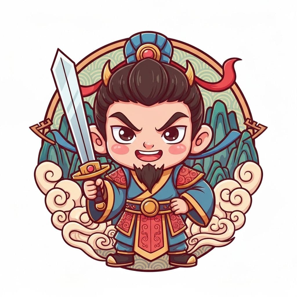 Zhong Kui (钟馗) - The Demon Queller illustration from Chinese mythology